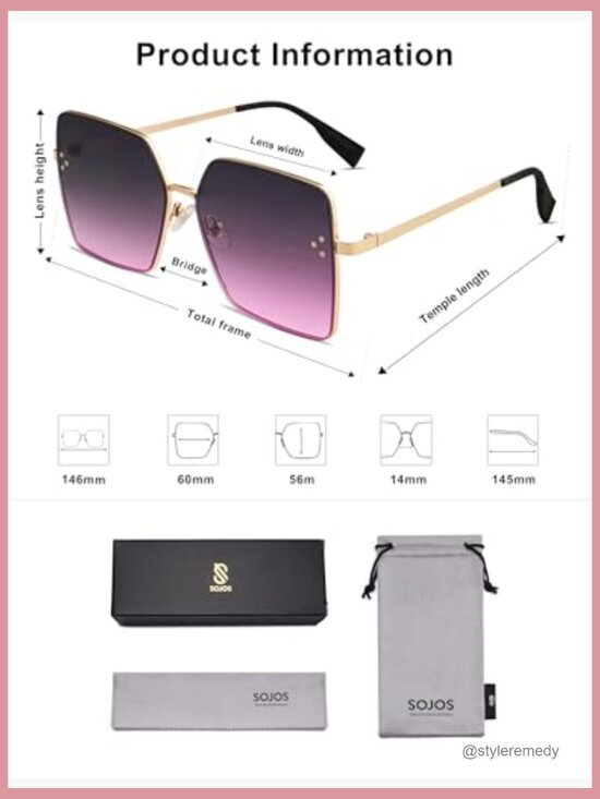 Metal Frame Square Sunglasses with UV400 Protection main image 5